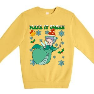 Good Fairy Fauna Make It Green Fauna Christmas Lights Premium Crewneck Sweatshirt