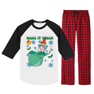 Good Fairy Fauna Make It Green Fauna Christmas Lights Raglan Sleeve Pajama Set