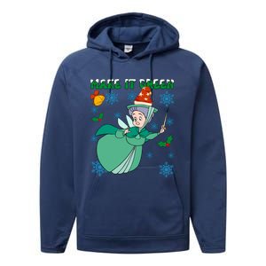 Good Fairy Fauna Make It Green Fauna Christmas Lights Performance Fleece Hoodie