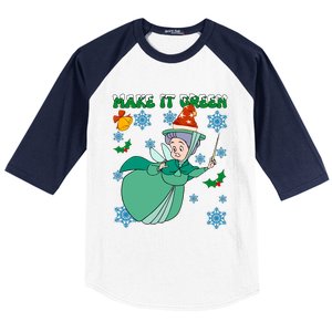 Good Fairy Fauna Make It Green Fauna Christmas Lights Baseball Sleeve Shirt