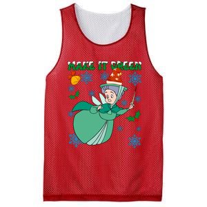 Good Fairy Fauna Make It Green Fauna Christmas Lights Mesh Reversible Basketball Jersey Tank