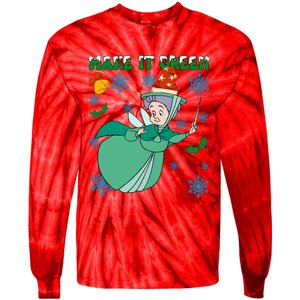 Good Fairy Fauna Make It Green Fauna Christmas Lights Tie-Dye Long Sleeve Shirt