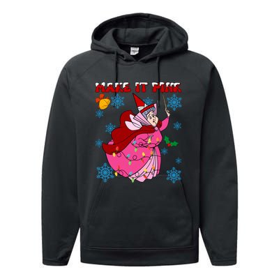 Good Fairy Flora Make It Flora Christmas Lights Performance Fleece Hoodie