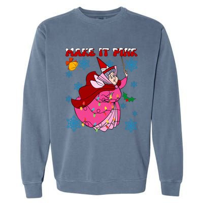 Good Fairy Flora Make It Flora Christmas Lights Garment-Dyed Sweatshirt