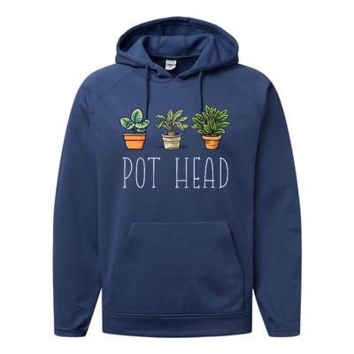 Gardening Farmer Funny Pot Head Plants Gardener Mom Performance Fleece Hoodie