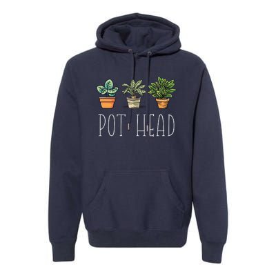 Gardening Farmer Funny Pot Head Plants Gardener Mom Premium Hoodie