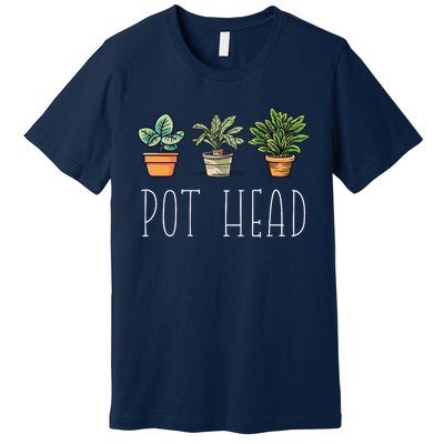 Gardening Farmer Funny Pot Head Plants Gardener Mom Premium T-Shirt