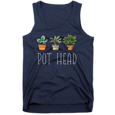 Gardening Farmer Funny Pot Head Plants Gardener Mom Tank Top