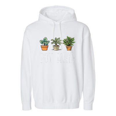 Gardening Farmer Funny Pot Head Plants Gardener Mom Garment-Dyed Fleece Hoodie