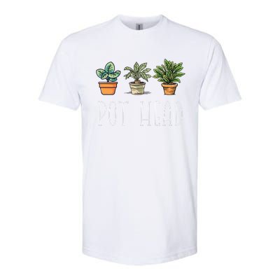 Gardening Farmer Funny Pot Head Plants Gardener Mom Softstyle CVC T-Shirt