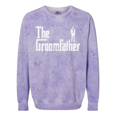 Groom Father Funny Wedding Party Rehearsal Dinner Dad Colorblast Crewneck Sweatshirt