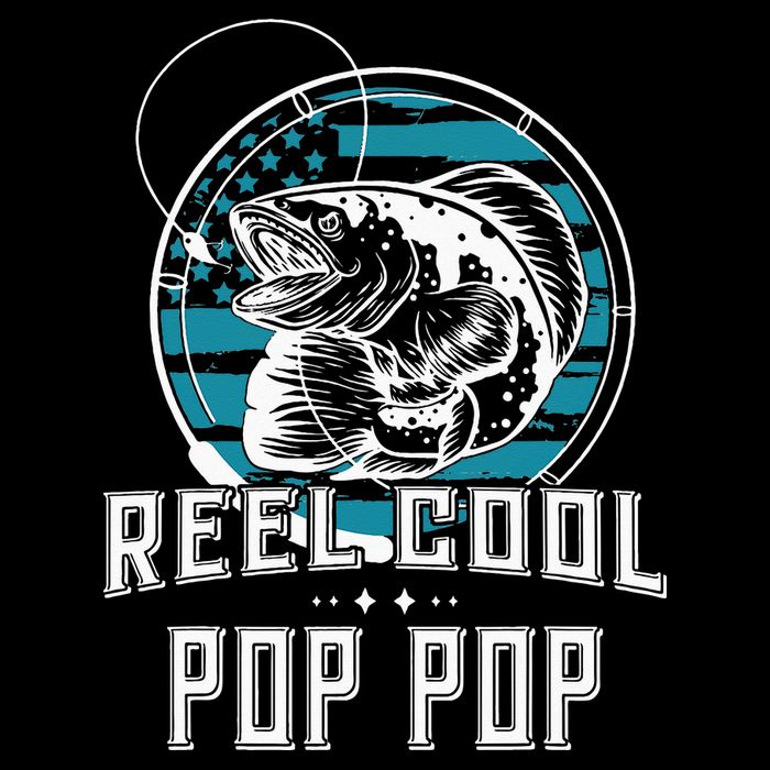 Gift For Fathers Day Reel Cool Pop Pop Fishing Button