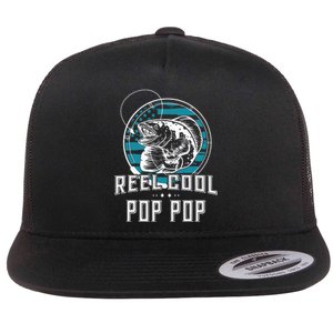 Gift For Fathers Day Reel Cool Pop Pop Fishing Flat Bill Trucker Hat