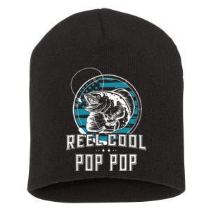 Gift For Fathers Day Reel Cool Pop Pop Fishing Short Acrylic Beanie