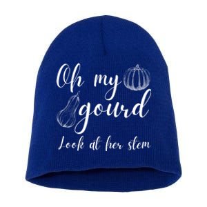 Gourd Funny Fall Pun Oh My Gourd Great Gift Short Acrylic Beanie