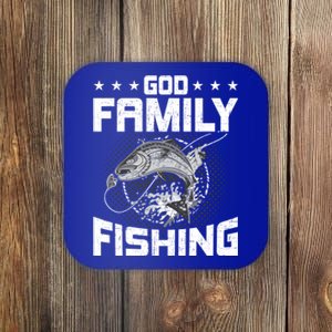 God Family Fishing Fly Fishing Gift Coaster