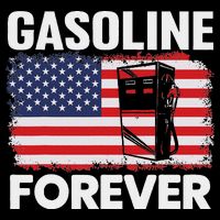 G.A.S.O.L.I.N.E Forever Funny Gas Cars Lover Patriotic Usa Flag V-Neck T-Shirt