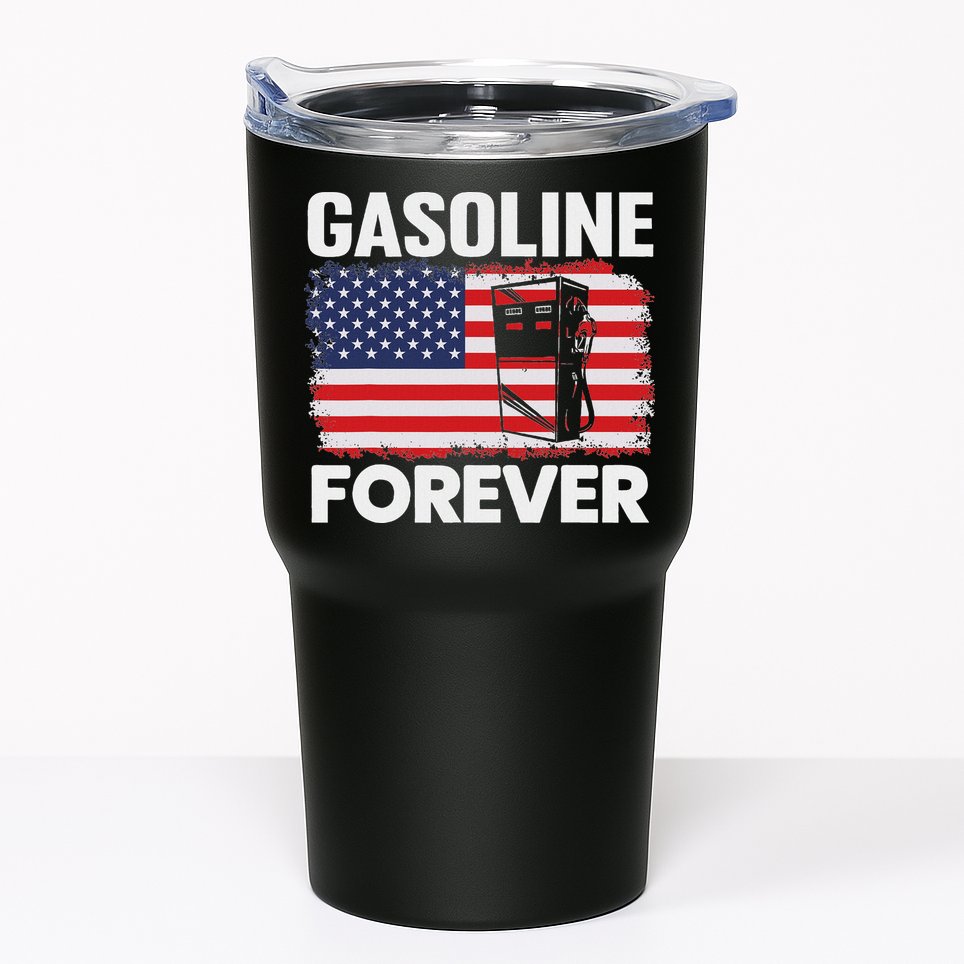 G.A.S.O.L.I.N.E Forever Funny Gas Cars Lover Patriotic Usa Flag Tumbler