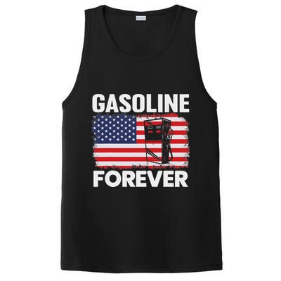 G.A.S.O.L.I.N.E Forever Funny Gas Cars Lover Patriotic Usa Flag PosiCharge Competitor Tank