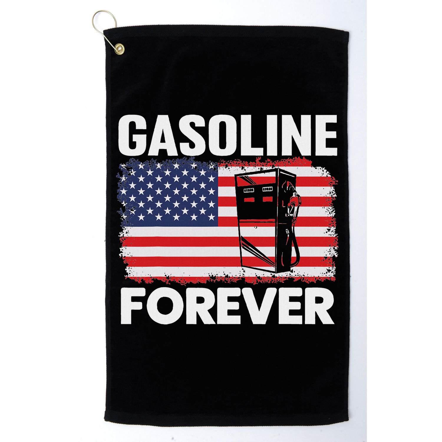 G.A.S.O.L.I.N.E Forever Funny Gas Cars Lover Patriotic Usa Flag Golf Towel