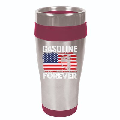 G.A.S.O.L.I.N.E Forever Funny Gas Cars Lover Patriotic Usa Flag 16oz Travel Tumbler