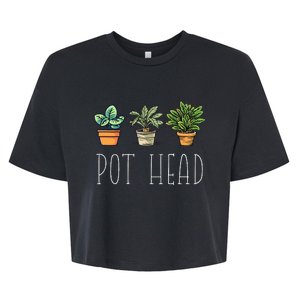 Gardening Farmer Funny Pot Head Plants Gardener Mom Bella+Canvas Jersey Crop Tee