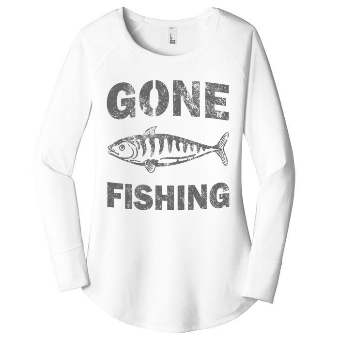 Gone Fishin Funny Bass Fishing Women's Perfect Tri Tunic Long Sleeve Shirt