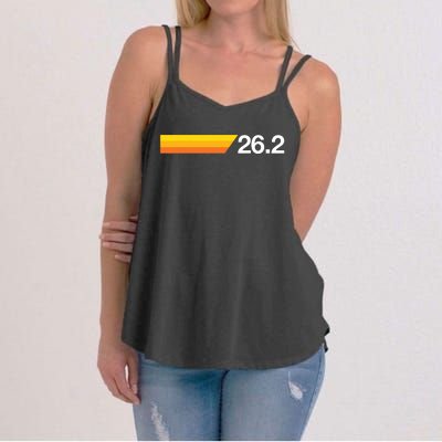 Gift For First Marathon 262 Marathoner Retro Runner Women's Strappy Tank