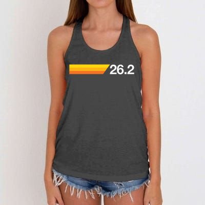 Gift For First Marathon 262 Marathoner Retro Runner Women's Knotted Racerback Tank