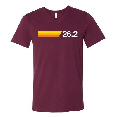 Gift For First Marathon 262 Marathoner Retro Runner V-Neck T-Shirt