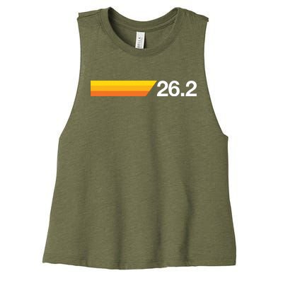 Gift For First Marathon 262 Marathoner Retro Runner Women's Racerback Cropped Tank