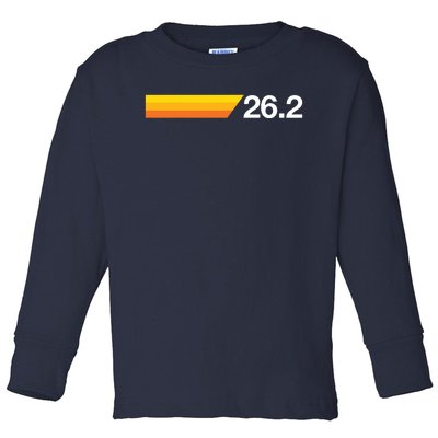 Gift For First Marathon 262 Marathoner Retro Runner Toddler Long Sleeve Shirt