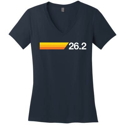 Gift For First Marathon 262 Marathoner Retro Runner Women's V-Neck T-Shirt