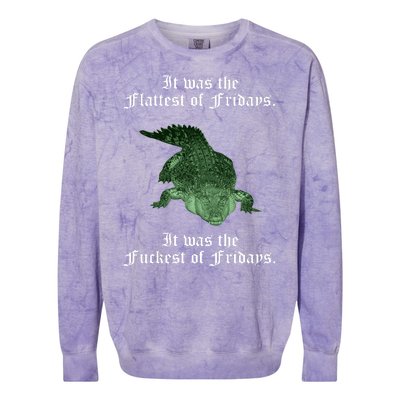 Gator Flat Fuck Friday's Funny Colorblast Crewneck Sweatshirt