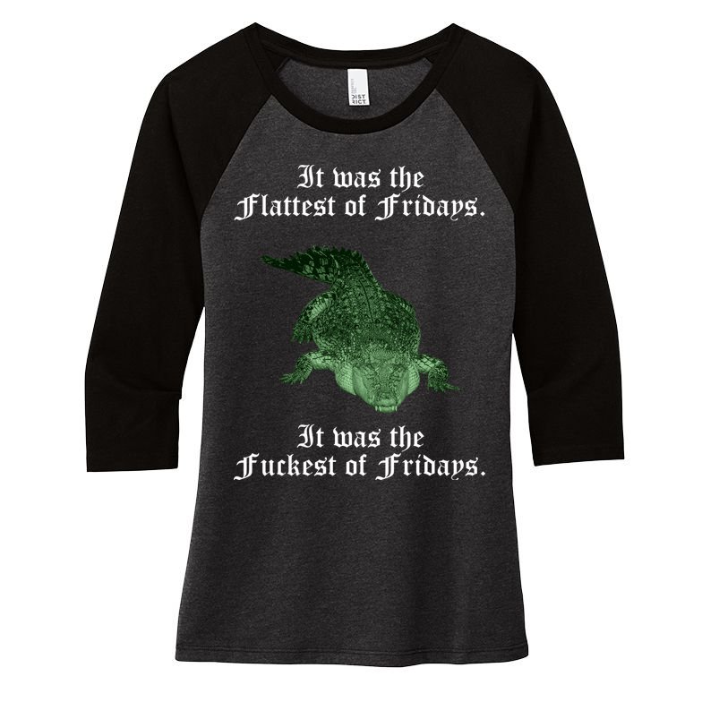 Gator Flat Fuck Friday's Funny Women's Tri-Blend 3/4-Sleeve Raglan Shirt