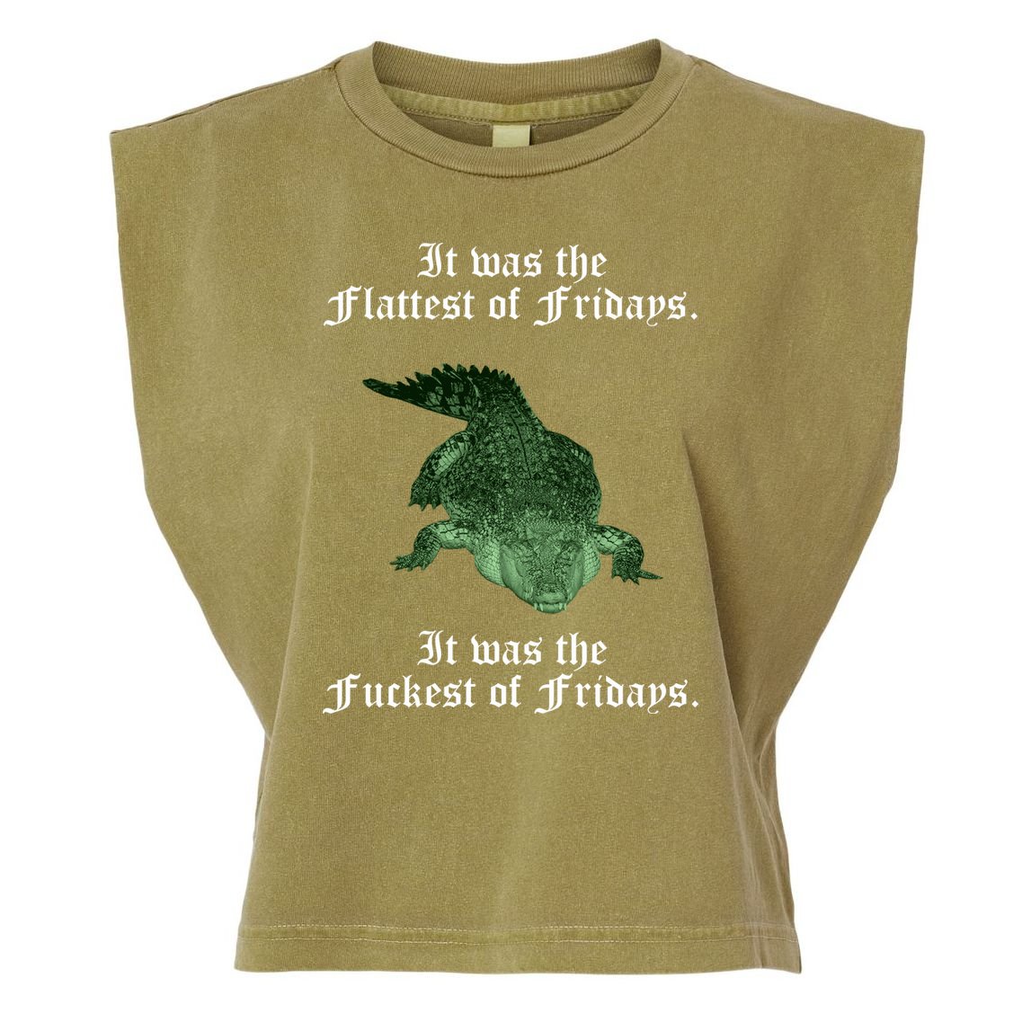Gator Flat Fuck Friday's Funny Garment-Dyed Women's Muscle Tee