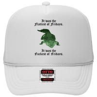 Gator Flat Fuck Friday's Funny High Crown Mesh Back Trucker Hat