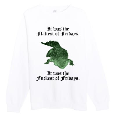 Gator Flat Fuck Friday's Funny Premium Crewneck Sweatshirt