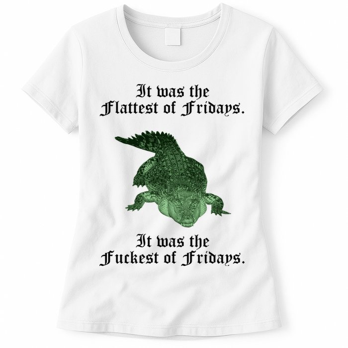 Gator Flat Fuck Friday's Funny Womens T-Shirt