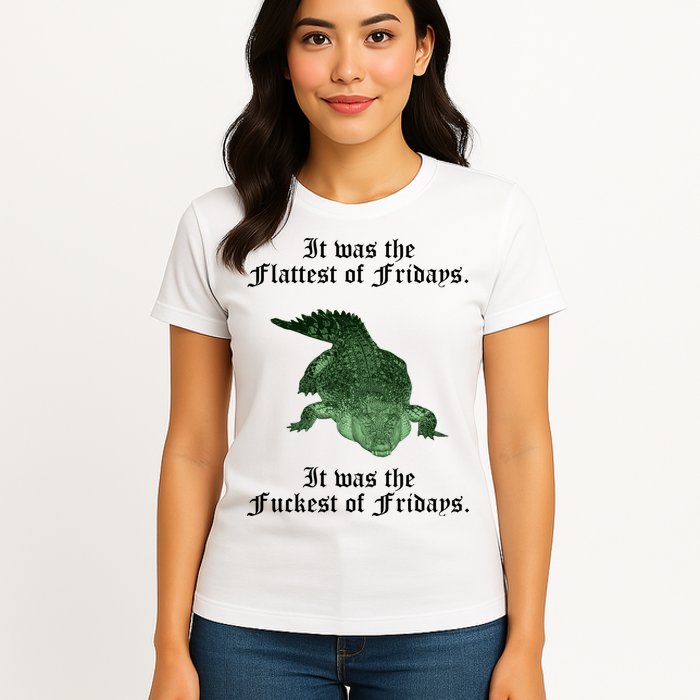 Gator Flat Fuck Friday's Funny Womens T-Shirt