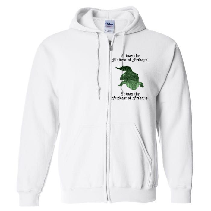 Gator Flat Fuck Friday's Funny Full Zip Hoodie