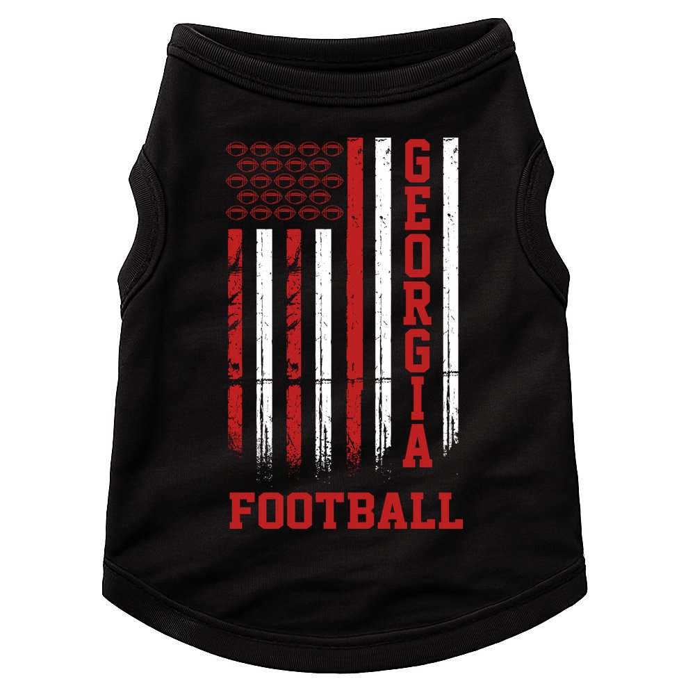 Georgia Football Fan American Flag Doggie Tank