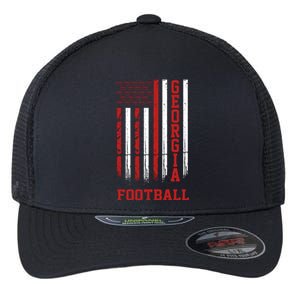 Georgia Football Fan American Flag Flexfit Unipanel Trucker Cap