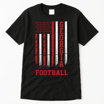 Georgia Football Fan American Flag Tall T-Shirt