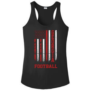 Georgia Football Fan American Flag Ladies PosiCharge Competitor Racerback Tank