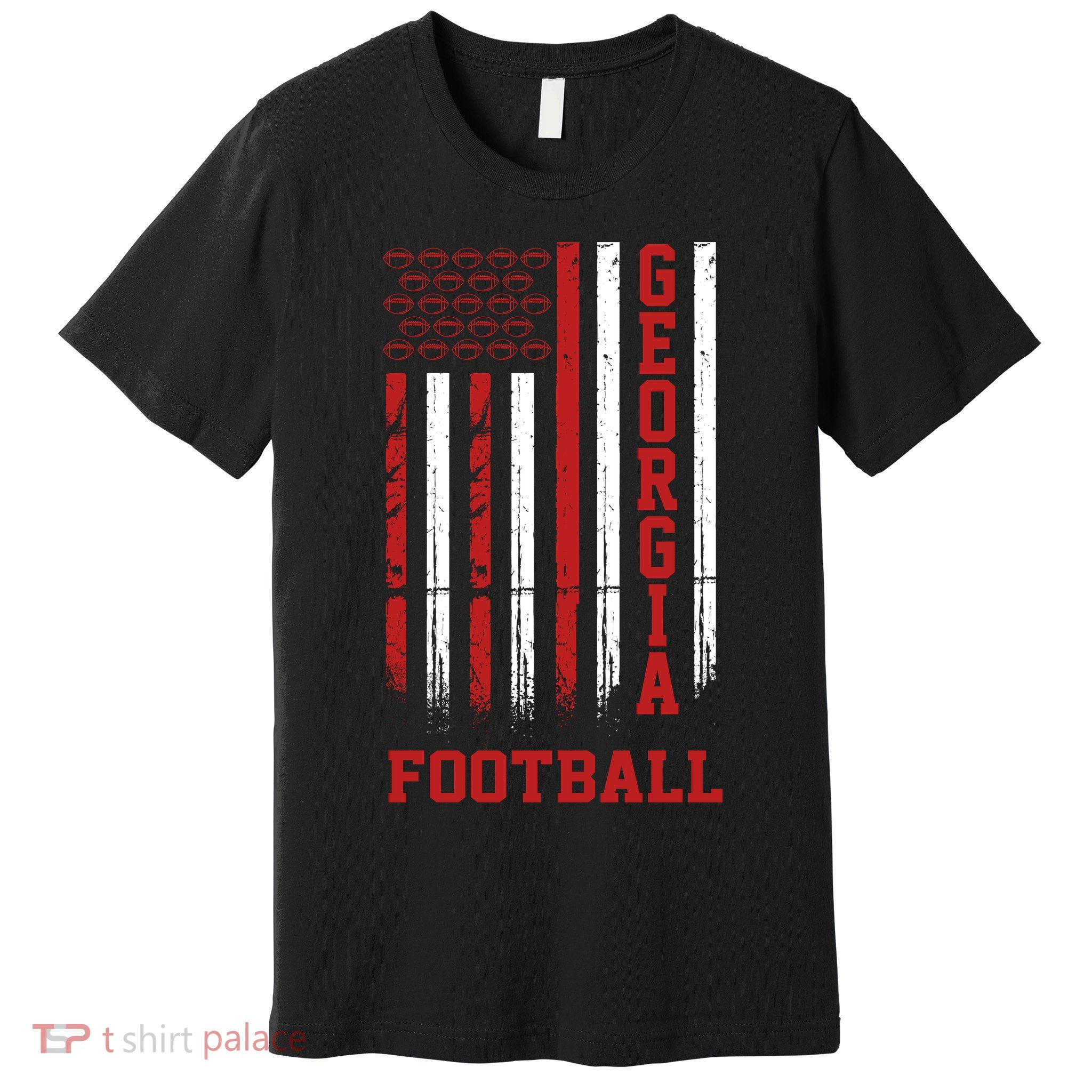 Georgia Football Fan American Flag Premium T-Shirt