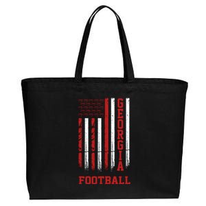 Georgia Football Fan American Flag Cotton Canvas Jumbo Tote