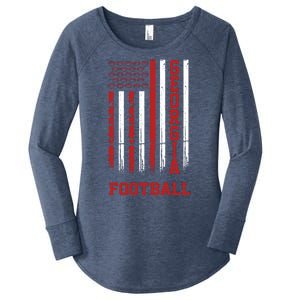 Georgia Football Fan American Flag Women's Perfect Tri Tunic Long Sleeve Shirt