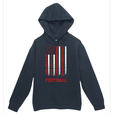 Georgia Football Fan American Flag Urban Pullover Hoodie