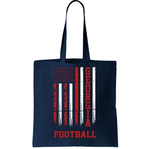 Georgia Football Fan American Flag Tote Bag